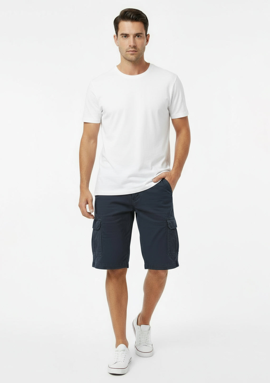 Bermuda Cargo Sarja Algodão Marinho Taco - Masculina