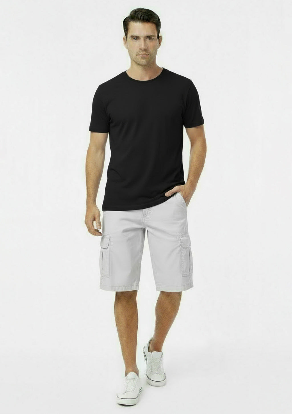 Bermuda Cargo Sarja Algodão Gelo Taco - Masculina