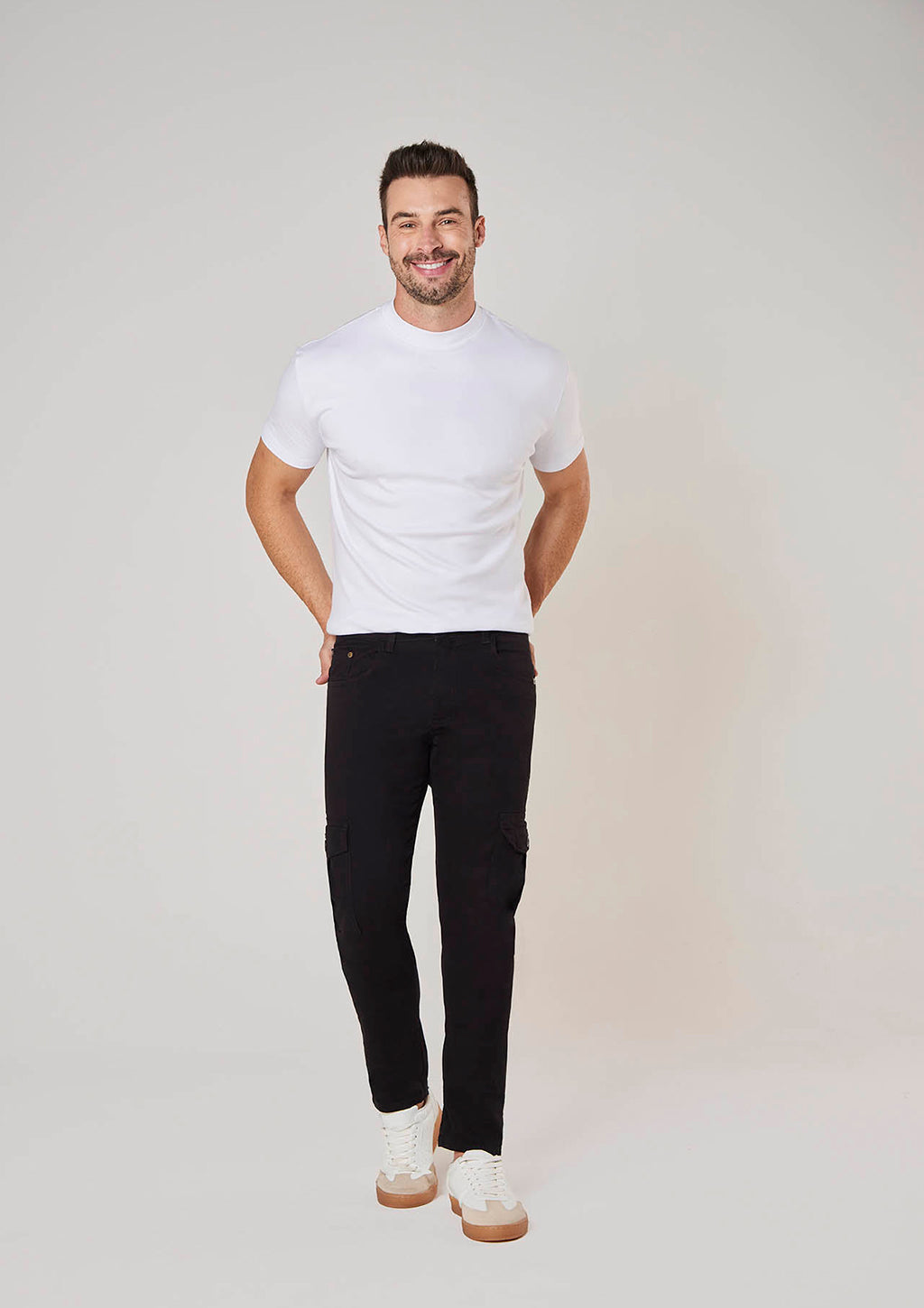 Calça Cargo Max Denim Masculina - Preto