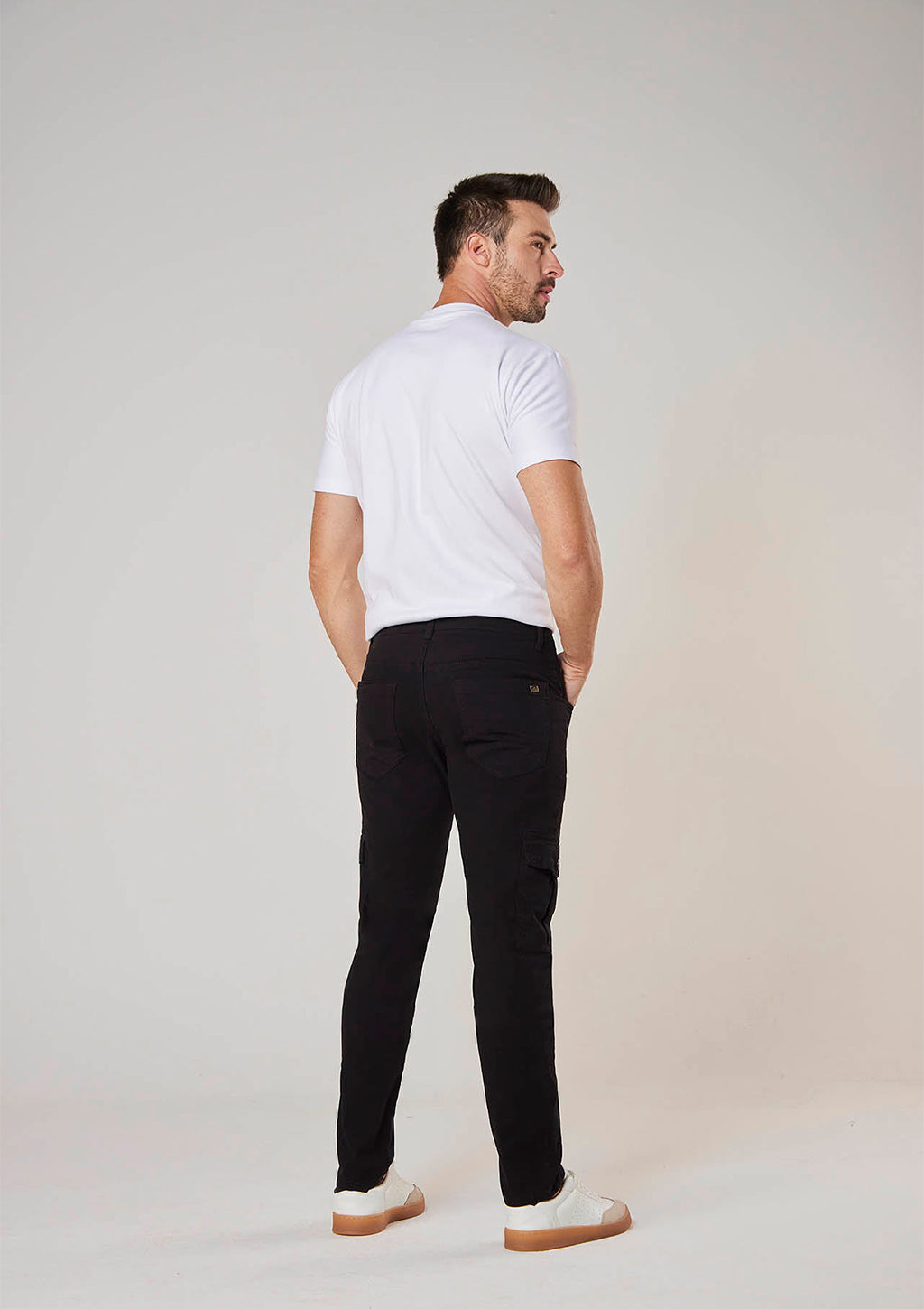 Calça Cargo Max Denim Masculina - Preto