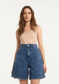 Bermuda Jeans Estonado Kysh Feminino - Azul
