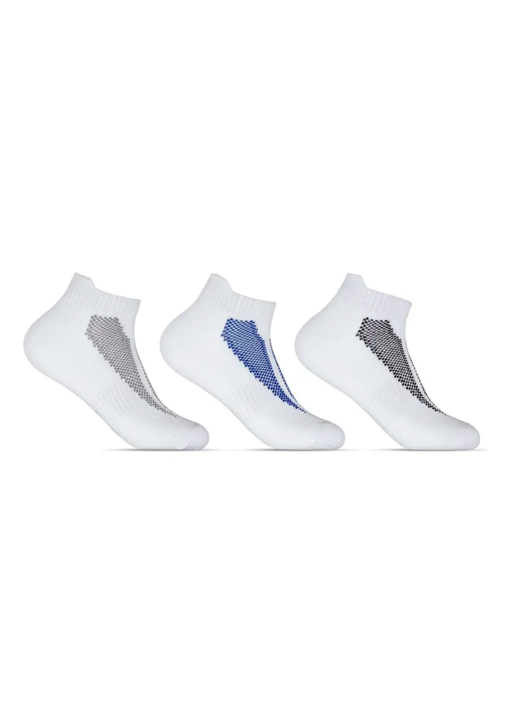 Kit 3 Pares De Meias Cano Curto Hoahi Algodão Com Elastano Masculina- Branco
