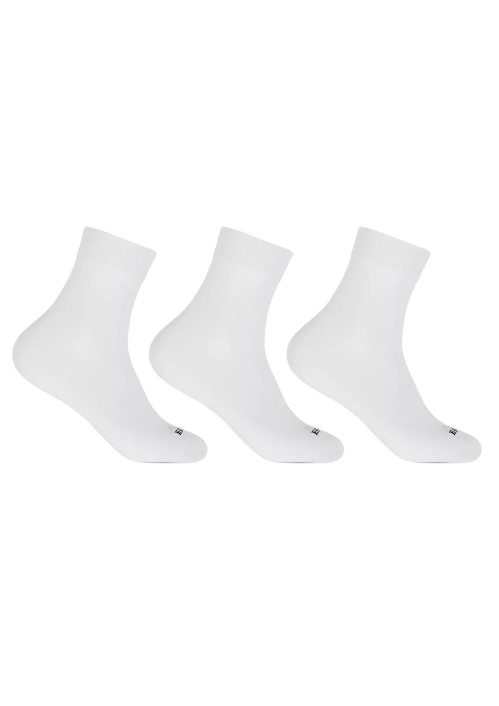 Kit 3 Pares De Meias Cano Médio Hoahi Algodão Com Elastano Feminino- Branco