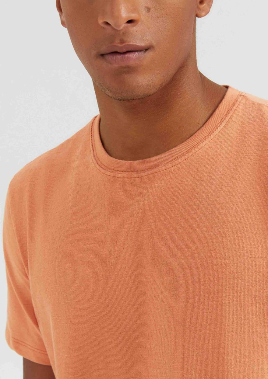 Camiseta Manga Curta Hering Comfort Em Malha Flamê Masculina - Laranja