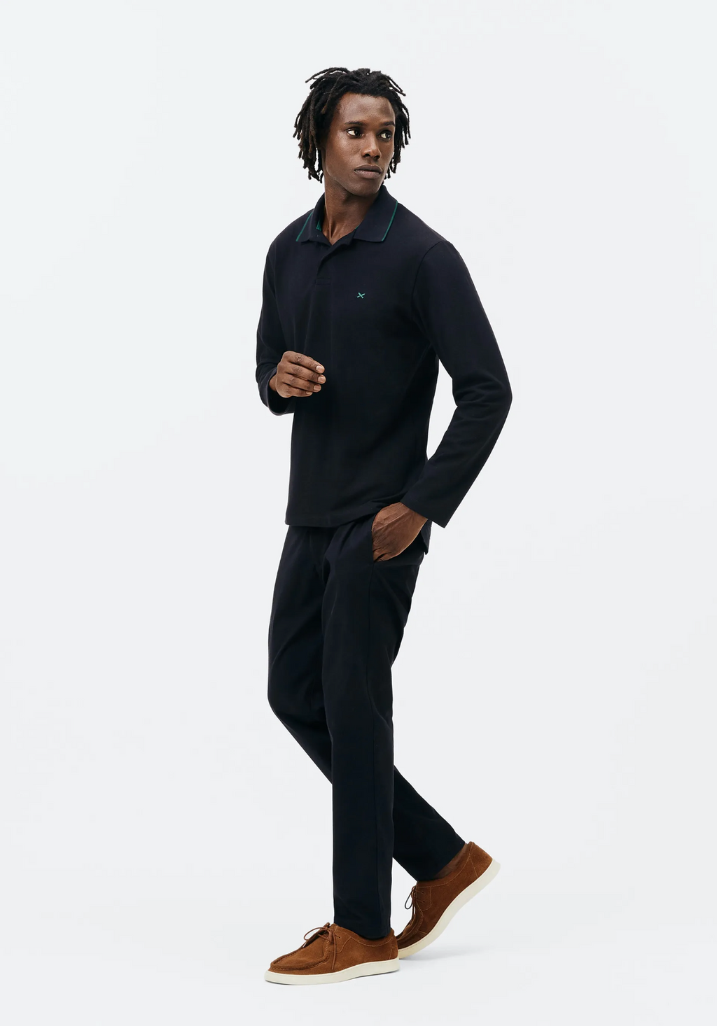 Polo Regular Hering Em Piquet Masculino - Preto