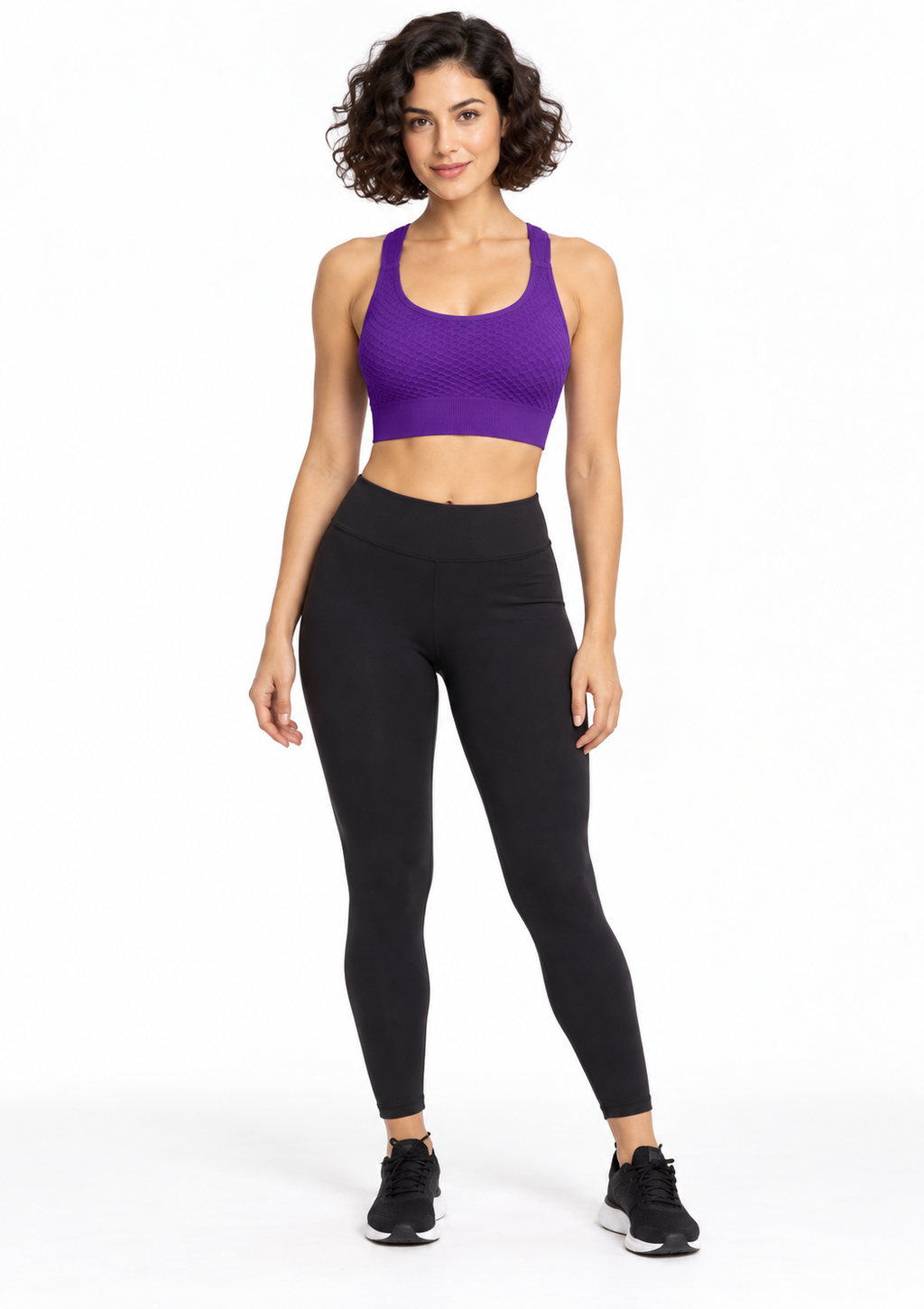 Top Fitness Jacquard com Bojo Removível Sem Costura Feminino Zee Rucci - Roxo