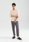 Camisa Hering Manga Longa Em Linho Masculina - Rosa