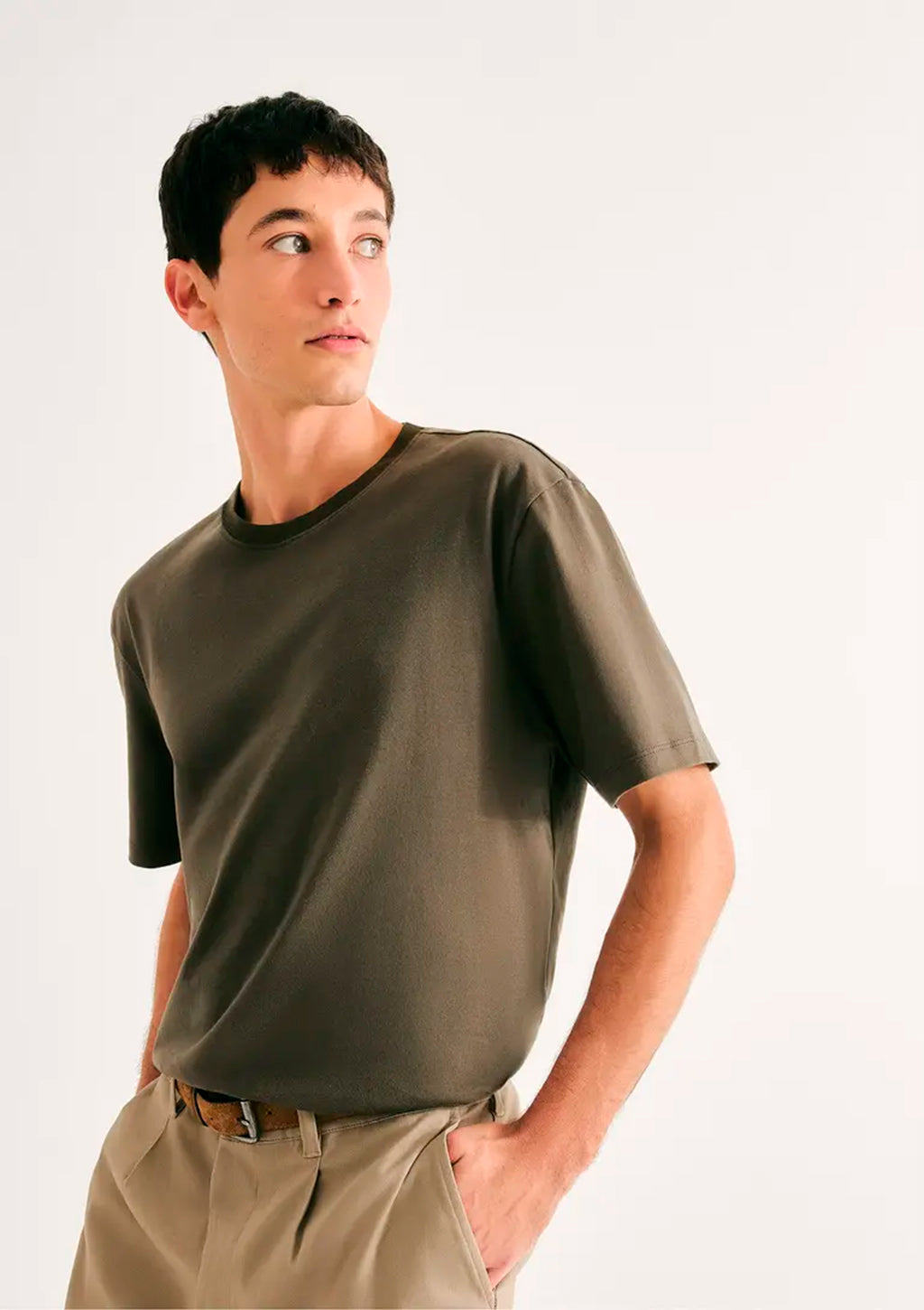 Camiseta Básica Hering Comfort Super Cotton Masculina - Verde Militar