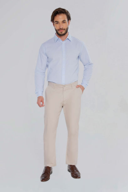 Calça  KDU Casual  BF Slim Masculina  –Caqui