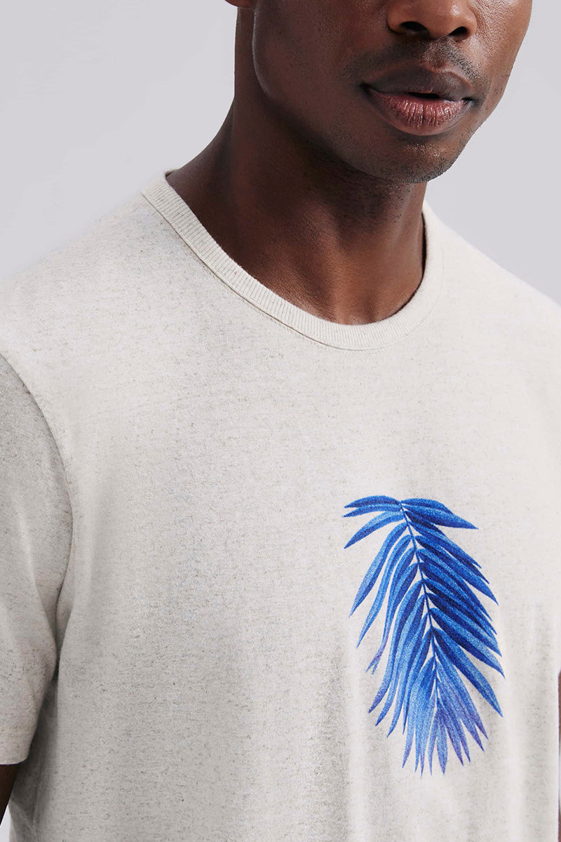 Camiseta Básica Hering Com Estampa Em Linho Masculina - Bege