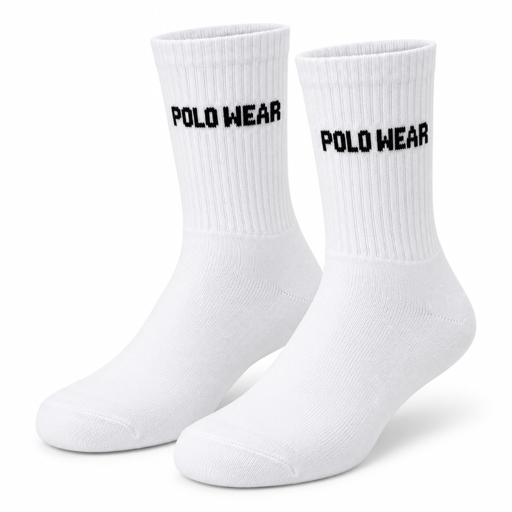 Kit 3 Pares De Meia Cano Longo Masculino Polo Wear - Branco