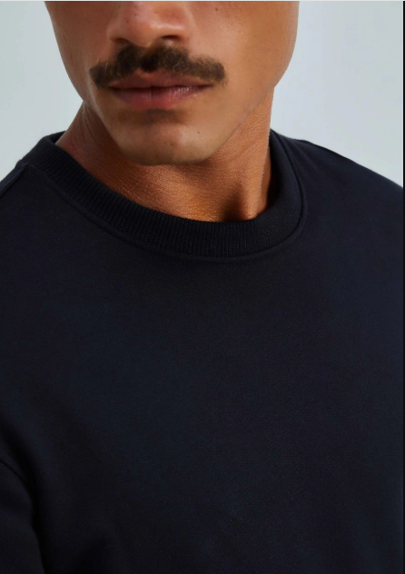 Blusão Manga Longa Básico Hering  Comfort Em Moletom Peluciado Masculino - Preto