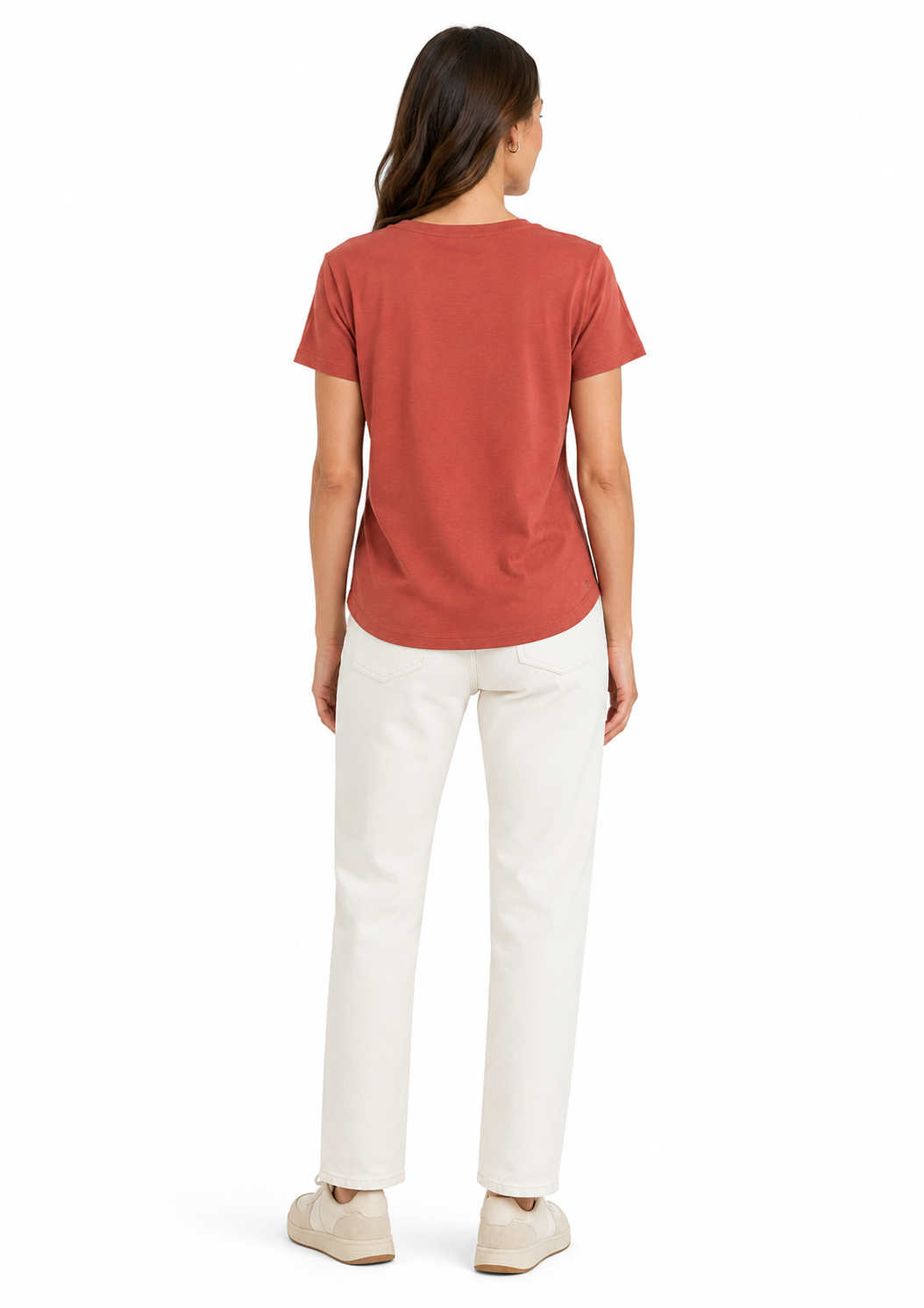 T-Shirt Doce Trama Feminina Com Elastano - Argila