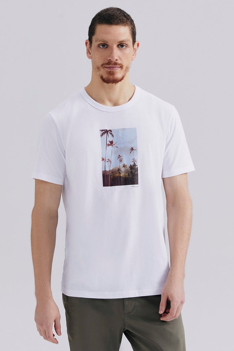 Camiseta Hering Básica Estampada Masculina - Branca