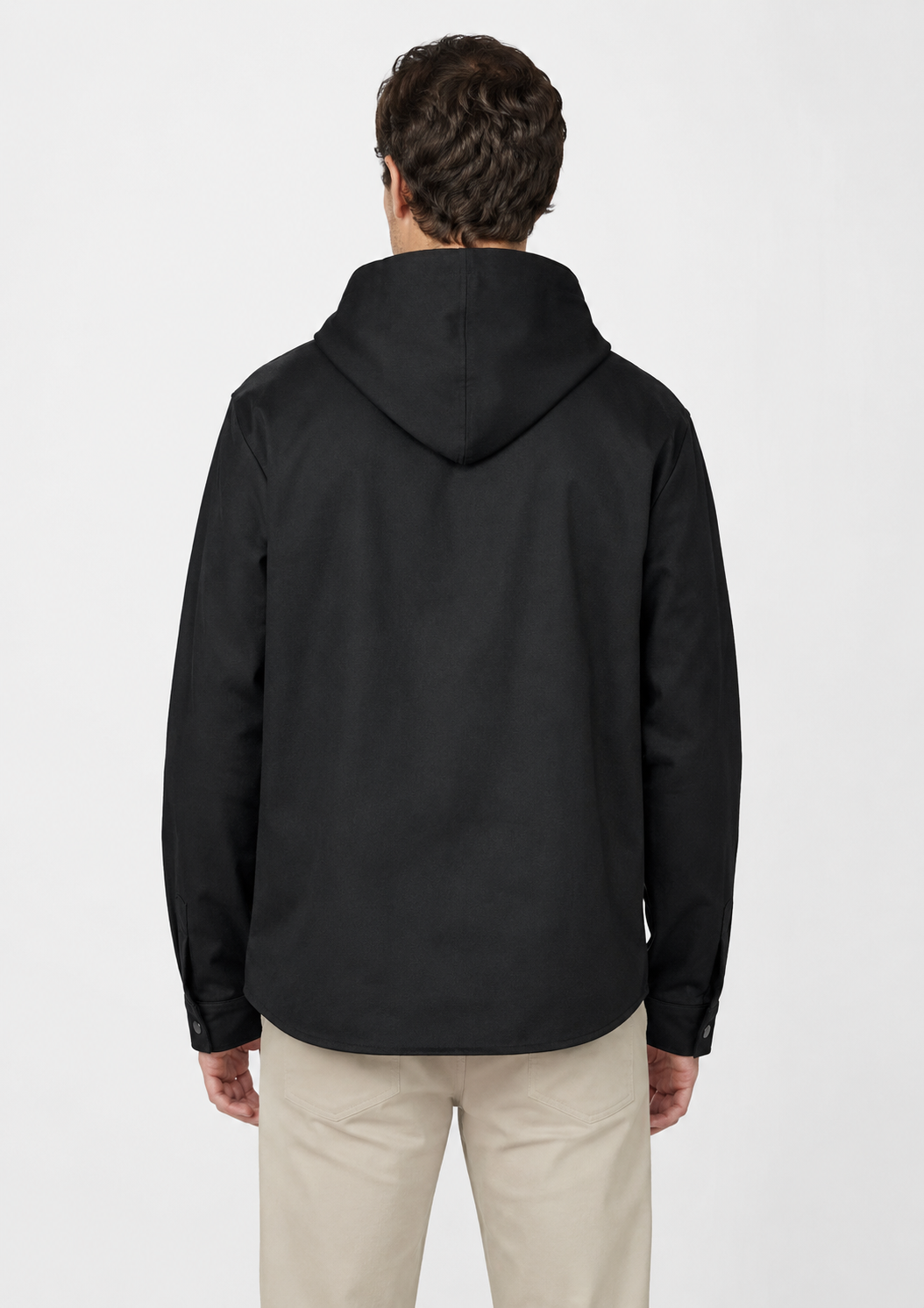 Jaqueta de Sarja com Capuz Yacht  Masculino - Preto
