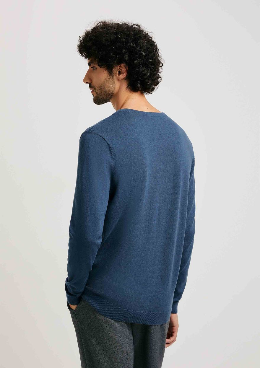 Suéter Básico Hering Gola V Masculino - Azul