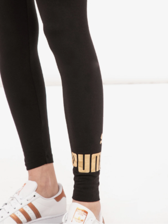 Legging Puma Metálica - Preto e Dourado