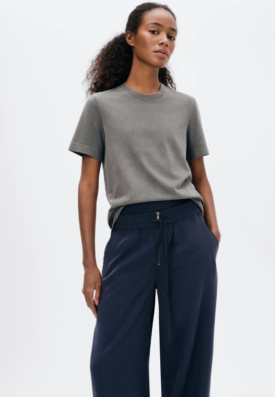 Calça Hering Reta Em Peach Touch Feminina - Azul