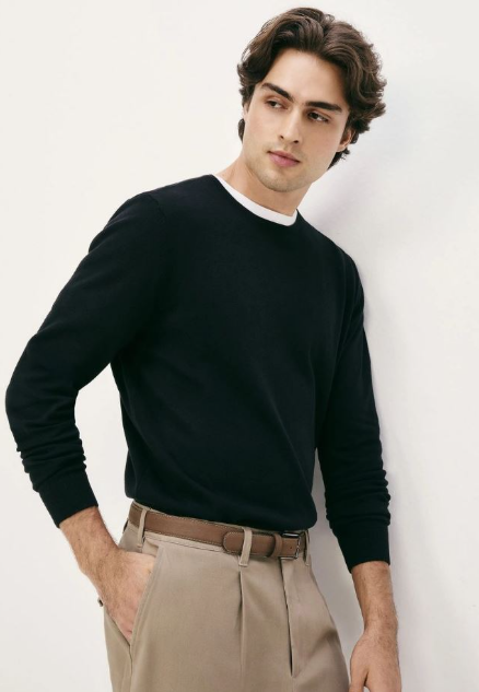 Blusão Básico Hering  Regular Em Tricot Masculino - Preto