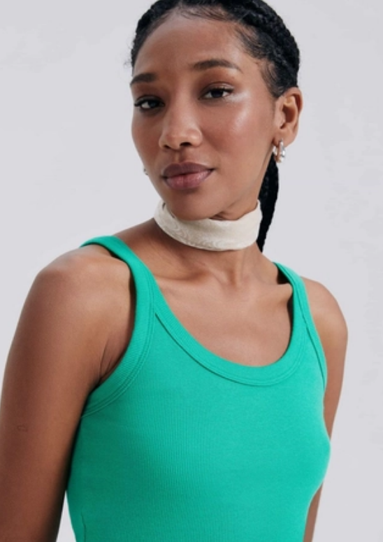 Camiseta Regata Hering Slim Rib Feminina - Verde