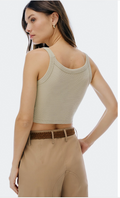 Regata Básica Hering Feminina Cropped Em Ribana Canelada - Verde