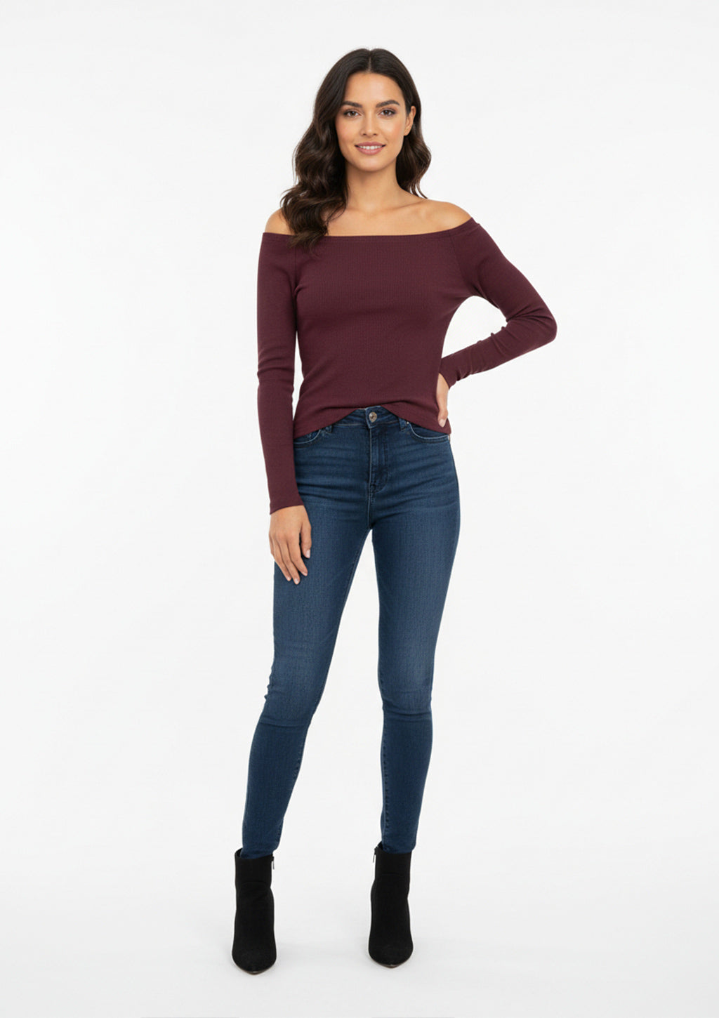 Blusa Manga Longa Use.Modo Decote Canoa Feminino