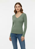Blusa Manga Longa Use.Modo Decote V Feminino