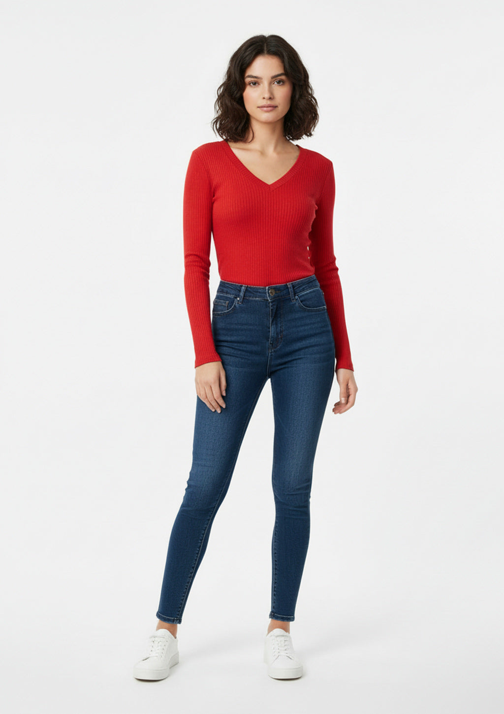Blusa Manga Longa Use.Modo Decote V Feminino