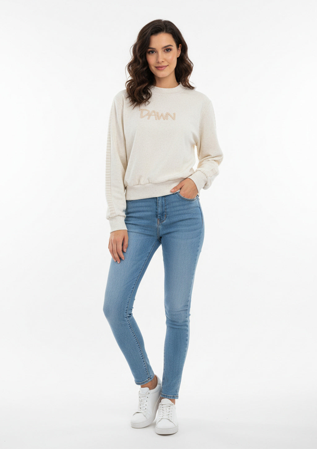 Blusa Manga Longa Use.Modo Com Escrito Bordado Feminina - Linho