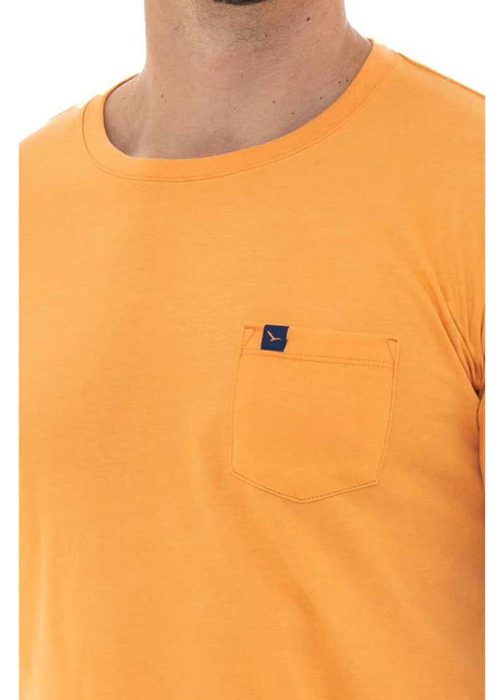 Camiseta Manga Curta Masculina Meia Malha Com Bolso Yacht - Laranja