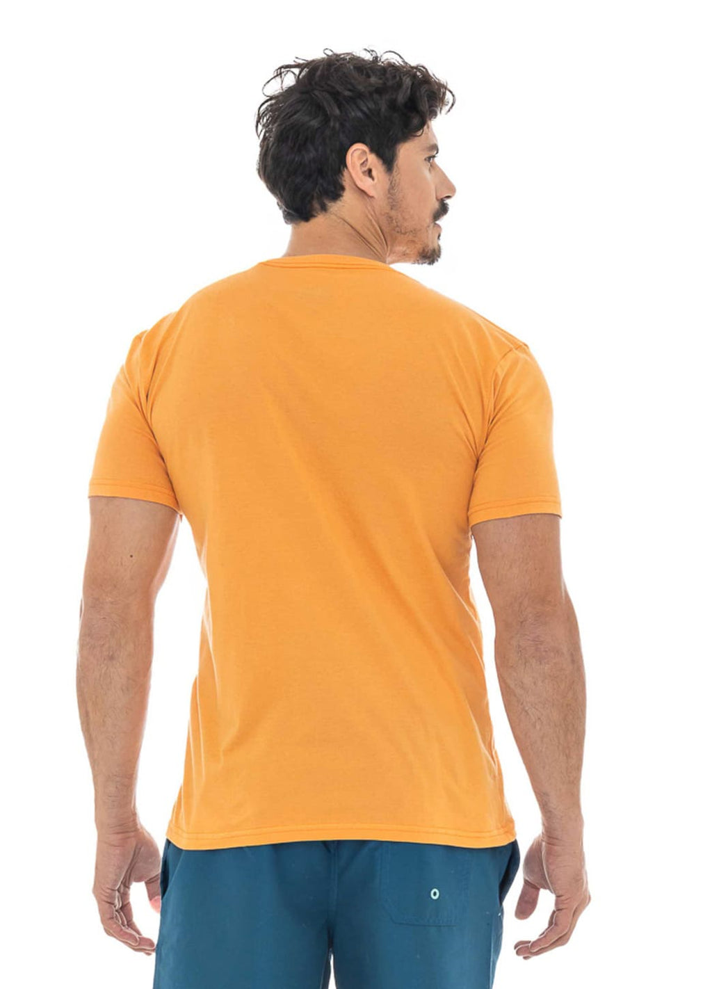 Camiseta Manga Curta Masculina Meia Malha Com Bolso Yacht - Laranja