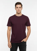 Camiseta Básica Masculina Gola Careca Yacht - Vinho