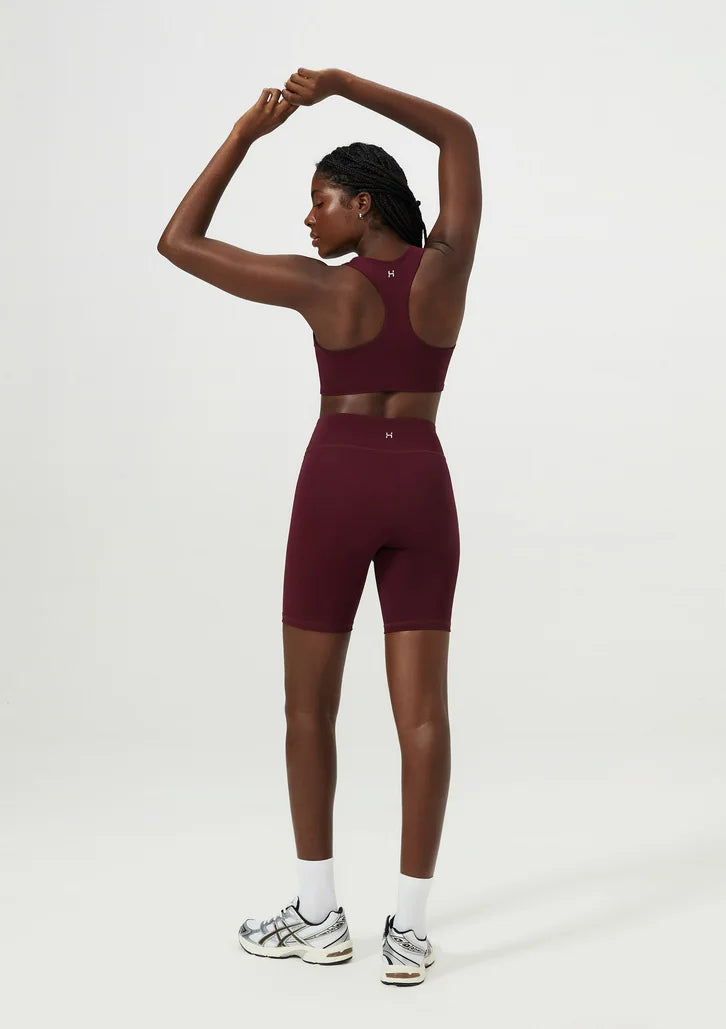 Bermuda Esportiva Hering Biker Com Fio Lycra Feminina - Vinho