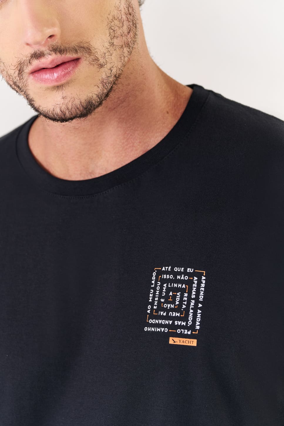 Camiseta Masculina Caminho Easy Fit Yacht - Preta