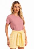 Camiseta Manga Curta Feminina Doce Trama - Rose