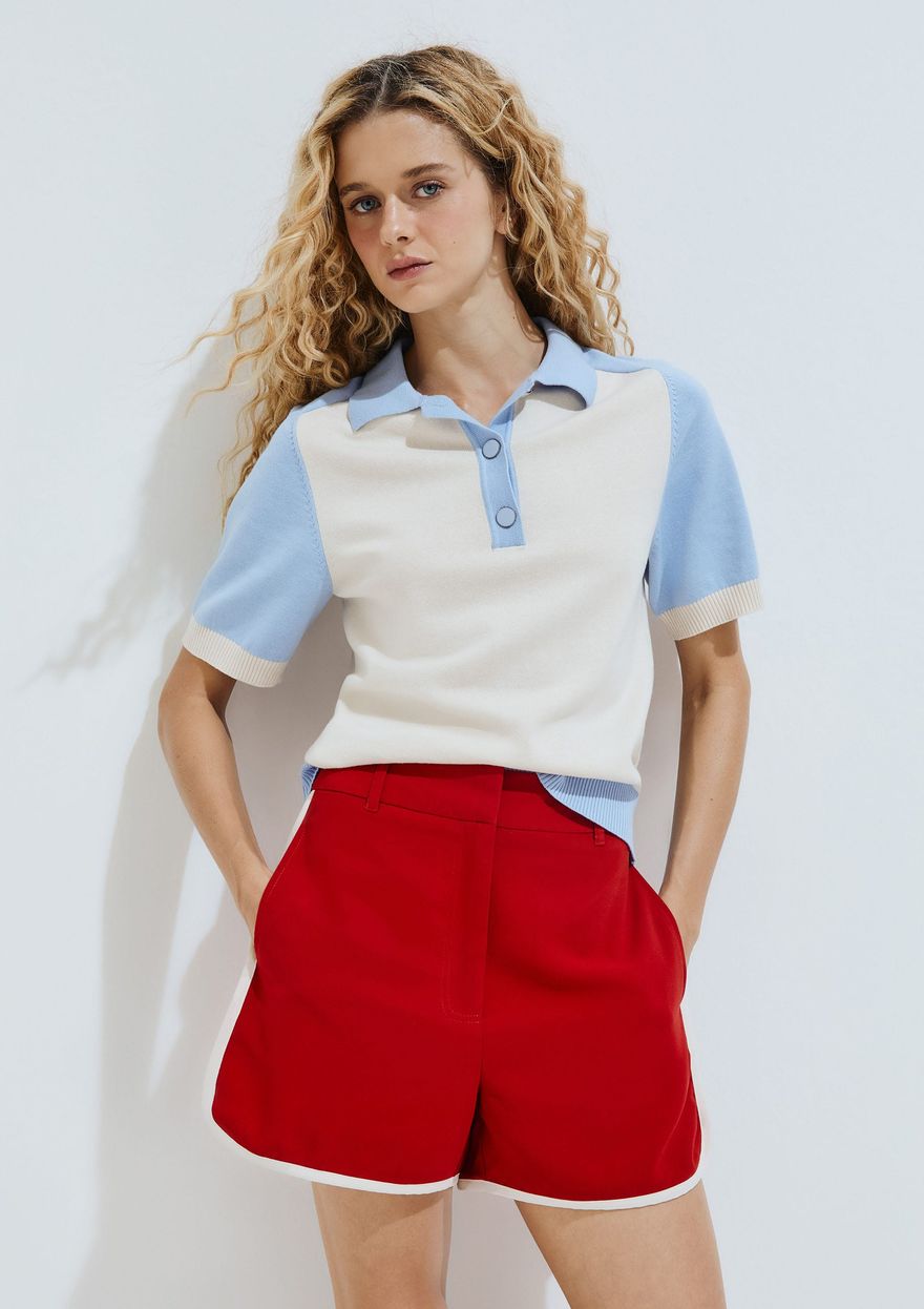 Shorts Solar Hering Alfaiataria Feminino - Vermelho
