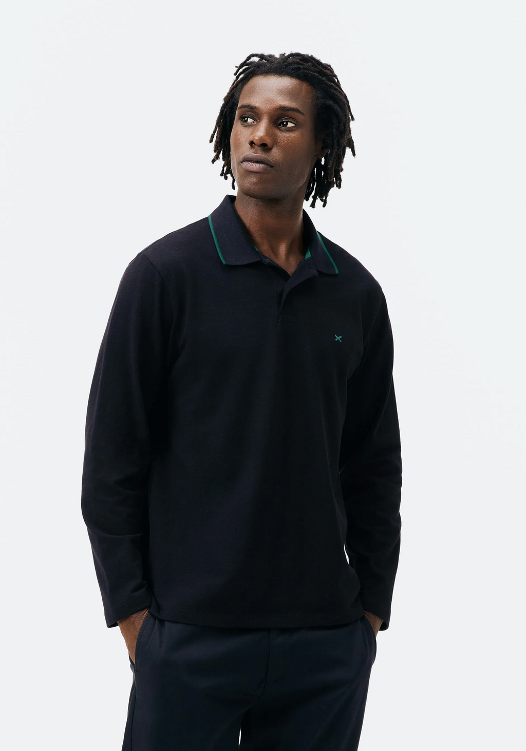 Polo Regular Hering Em Piquet Masculino - Preto