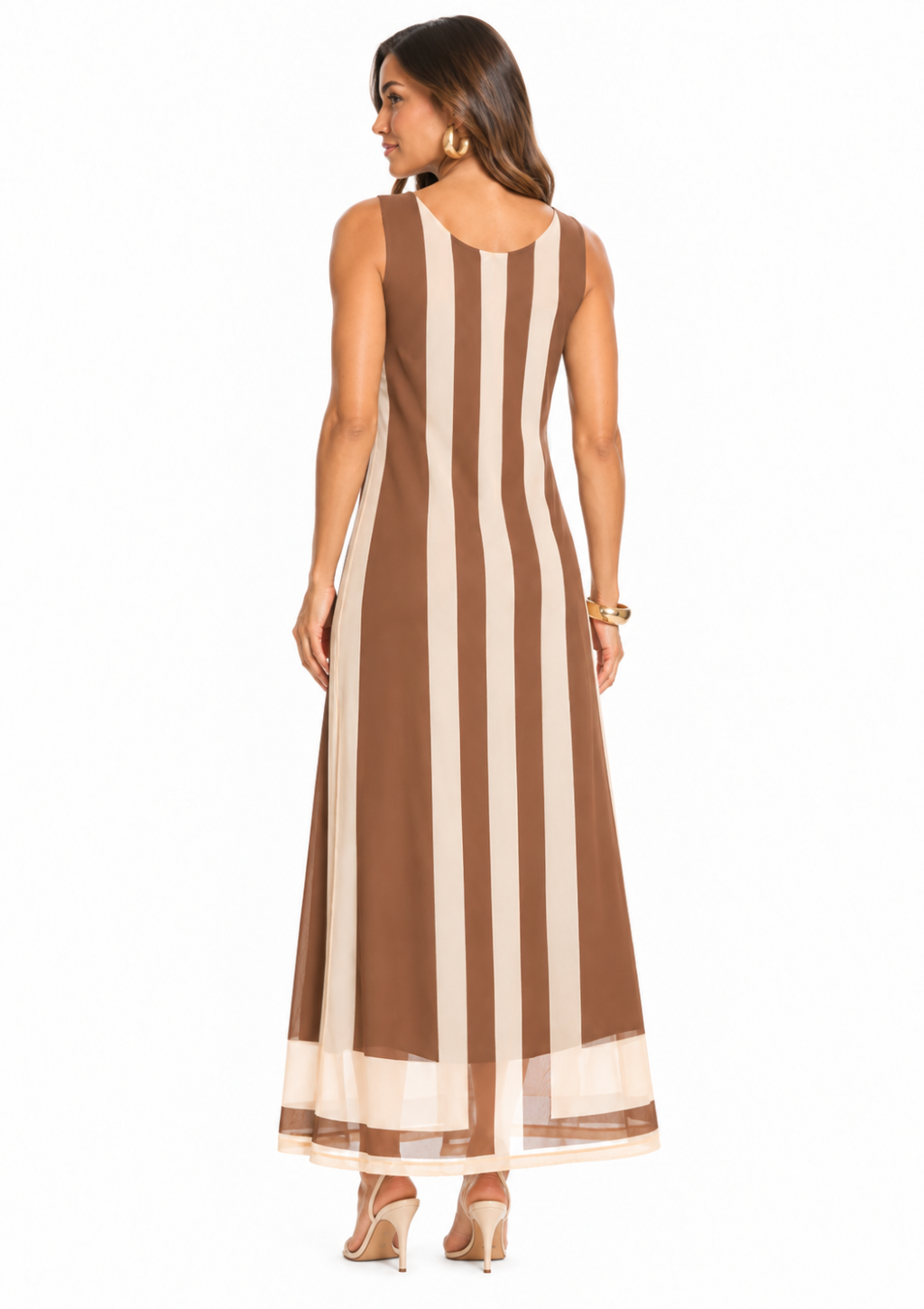 Vestido Longo com Forro Doce Trama Feminino - Mascavo