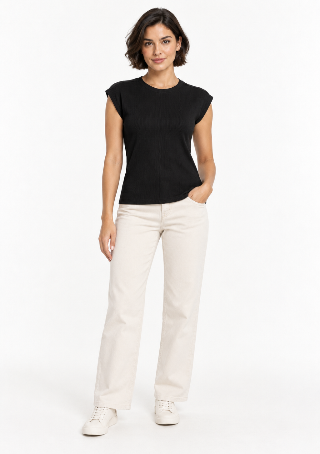 Blusa Sem Manga Feminina Doce Trama - Preto