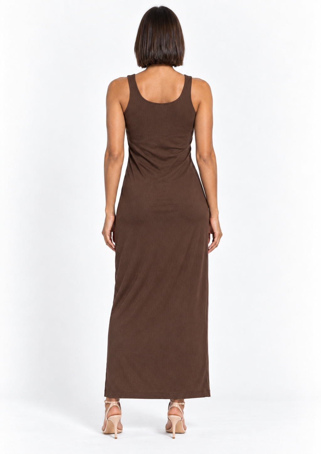 Vestido de Malha de Viscose Feminino Doce Trama - Café