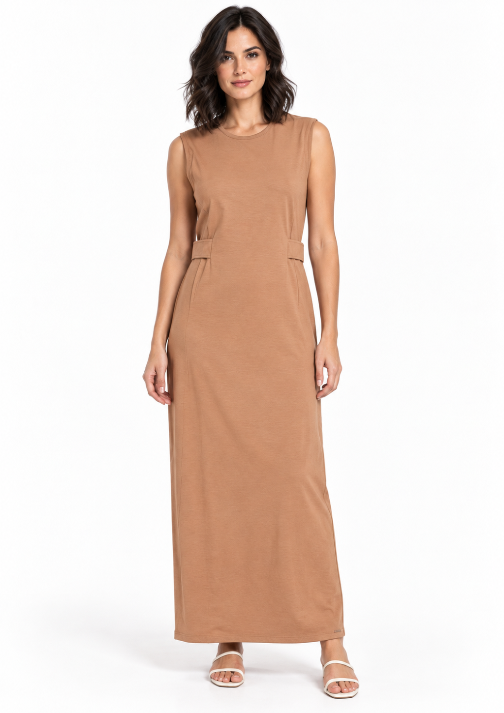 Vestido de Malha Acabamento Overlock Feminino Doce Trama - Mascavo
