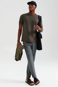 Camiseta Básica Hering Pima Masculina - Verde Militar