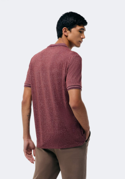 Camisa Polo Hering Básica Em Malha Texturizada Masculina - Vinho