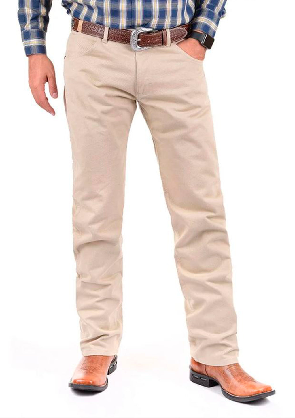 Calça Western Low Rise Jeans Wrangler Masculina - Bege Claro