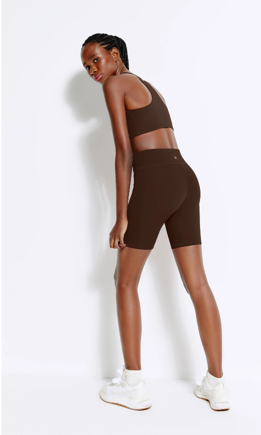 Bermuda Esportiva Hering Biker Com Fio Lycra Feminina - Marrom