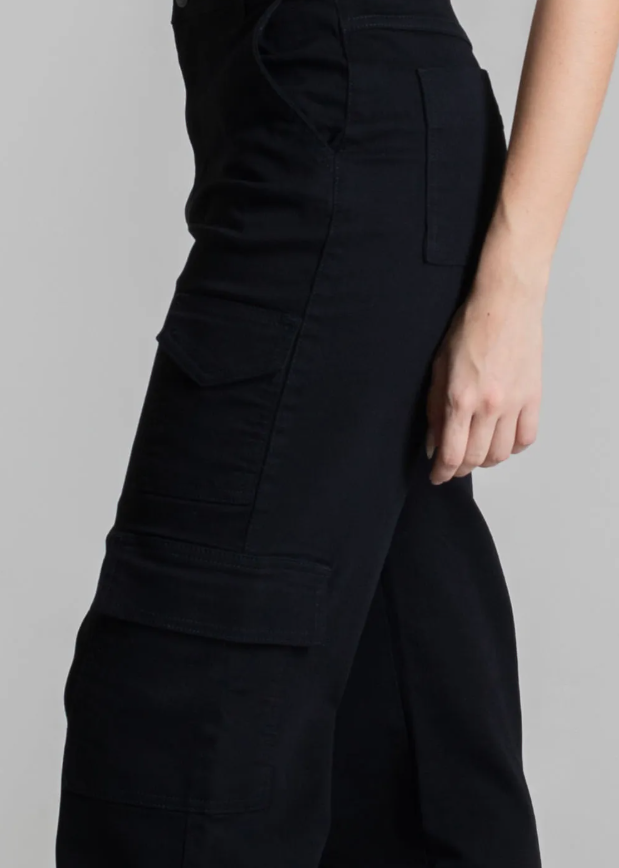Calça Sarja Sawary Wide Leg- Black