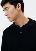 Suéter Hering Gola Polo Masculino em Tricot Telado - Preto