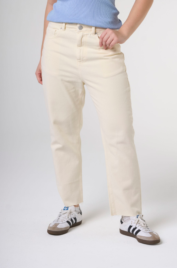 Calça Hering Reta Cintura Alta Feminina - Amarela