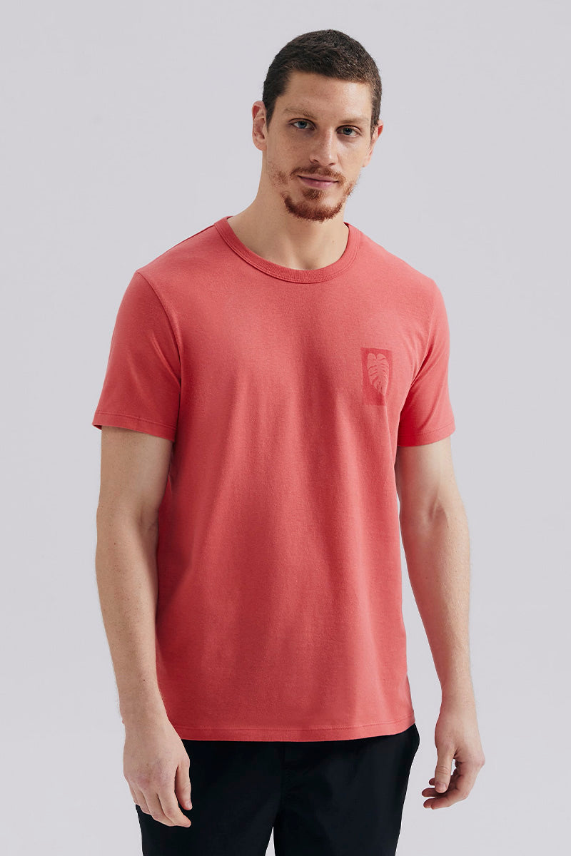 Camiseta Manga Curta Hering Básica Regular Estampada Masculina - Vermelha