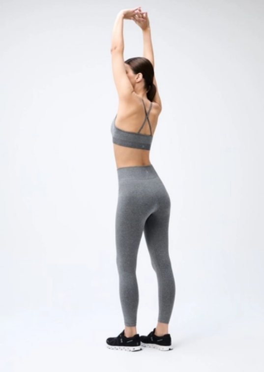 Calça Legging Hering Rajada Sem Costura Feminina - Cinza